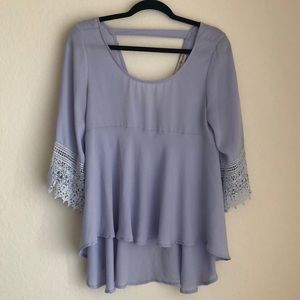 Altar’d State Lavender Hi-Low Lace Blouse